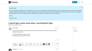 I cannot get a users email when i use facebook login - Help: Expo ...