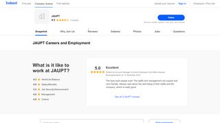 JAUPT Careers and Employment | Indeed.com