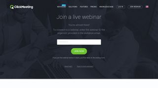 Join a live webinar - ClickMeeting