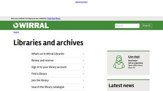 Library services, archives, reference & events | Wirral Council
