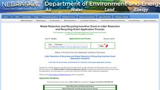 Litter Reduction and Recycling Grant Application - Nebraska ...
