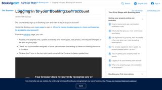 Logging in to your Booking.com account | Booking.com