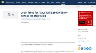 sql error 18456 state 1