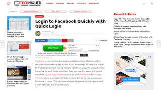 Login to Facebook with Quick Login - NirmalTV.COM