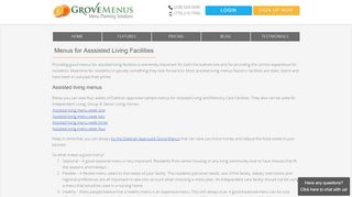 Menus for Assisted Living - Grove Menus