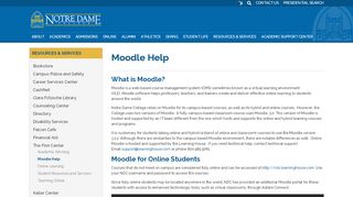 Moodle Help - Notre Dame College