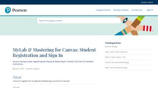 MyLab & Mastering for Canvas: Student Registration and Sign In
