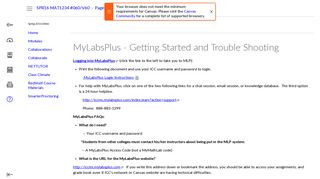 MyLabsPlus - Getting Started and Trouble Shooting: MAT1234 ...