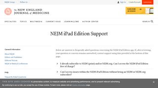 NEJM iPad Edition Support | About NEJM - NEJM.org