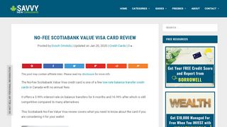 No-Fee Scotiabank Value Visa Card Review ...