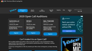 Open Call Cities & Dates | NBC The Voice - Official Casting ...