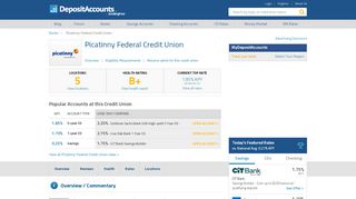 Picatinny Federal Credit Union Reviews and Rates - New Jersey