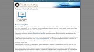Practice and Training Tests Explanation - WCAP Portal