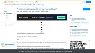 Problem in getting result from 'aws ecr get-login' - Stack Overflow