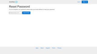 Reset Password - AnkiWeb
