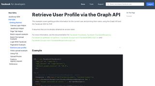 Retrieve user profile - Web SDKs - Facebook for Developers