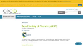 Royal Society of Chemistry (RSC) - ORCID