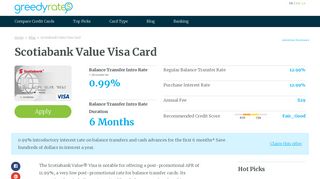 Scotiabank Value Visa Card Review | Greedyrates.ca