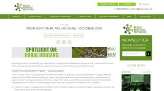 Spotlight on Rural Housing - October 2018 - Rural Services ...
