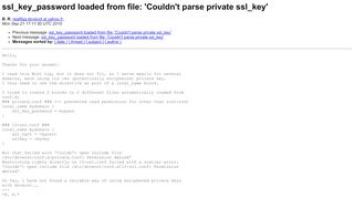 ssl_key_password loaded from file: 'Couldn't parse private ssl_key ...