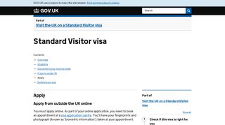 Standard Visitor visa : Apply - GOV.UK