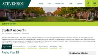 Student Accounts | Stevenson University
