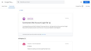 Summoners War Account Login Fail - Google Play Help - Google Support