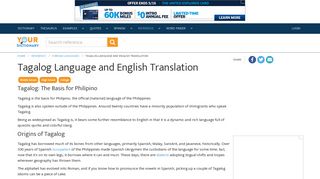 Tagalog Language and English Translation - Reference