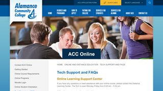 Tech Support and FAQs - Alamance Community College