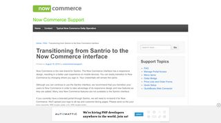 Transitioning from Santrio to the Now Commerce interface ...