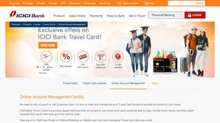 Travel Card Login Page - ICICI Bank