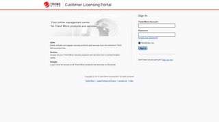 Trend Micro™ Customer Licensing Portal
