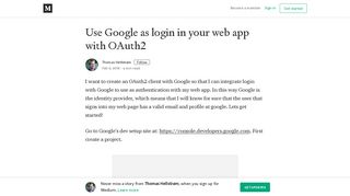 Use Google as login in your web app with OAuth2 - Thomas ...