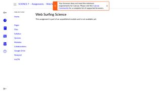 Web Surfing Science - Canvas