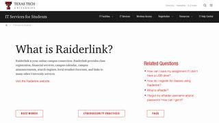 What is Raiderlink? | IT Services for Students | TTU