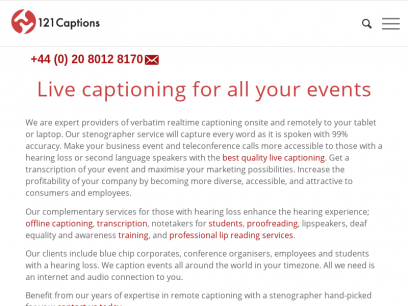 Live captioning for all your events - 121 Captions