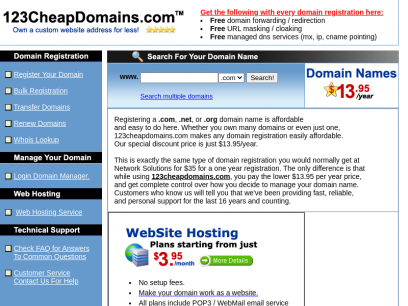 123 Cheap Domains: Domain Name Registration, Domain Transfers, Start Your Domain Name Search Here