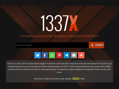 1337x | 13377x Torrent Search Engine 2020