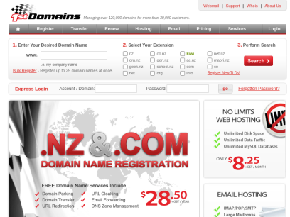 New Zealand Domain Name Registration at 1st Domains, Register a Domain Name