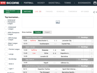 Football scores → Today soccer live scores → Football result ᐉ 777score.co.uk