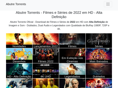 Filmes e Séries 2021 Torrent Dublados, Dual Áudio e Legendados em HD - Alta Definição Abutre Torrents