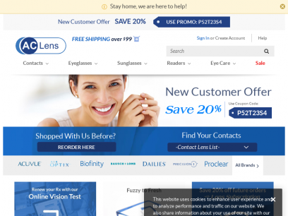 Buy Contact Lenses at AC Lens. Order Contacts Online. Free Shipping