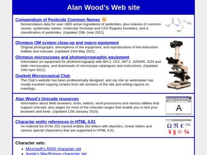 Alan Wood’s Web site