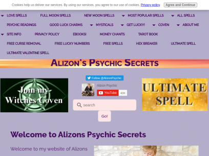 Alizons Psychic Secrets for Spell Casting &amp; FREE advice and info!