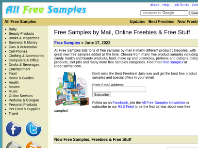 All Free Samples - Sample Products by Mail &amp; Online Freebies!