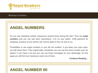 Angel Numbers - What does number 0 to 999 mean