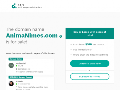 The domain name AnimaNimes.com is for sale