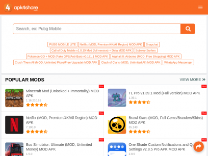 Android Mod APK - Games &amp; Premium Apps - APK4Share