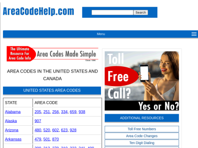 Area Code Help and Area Code Look Up By State or Area Code