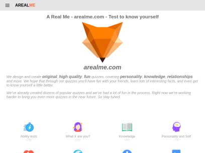 A Real Me - arealme.com - Test to know yourself